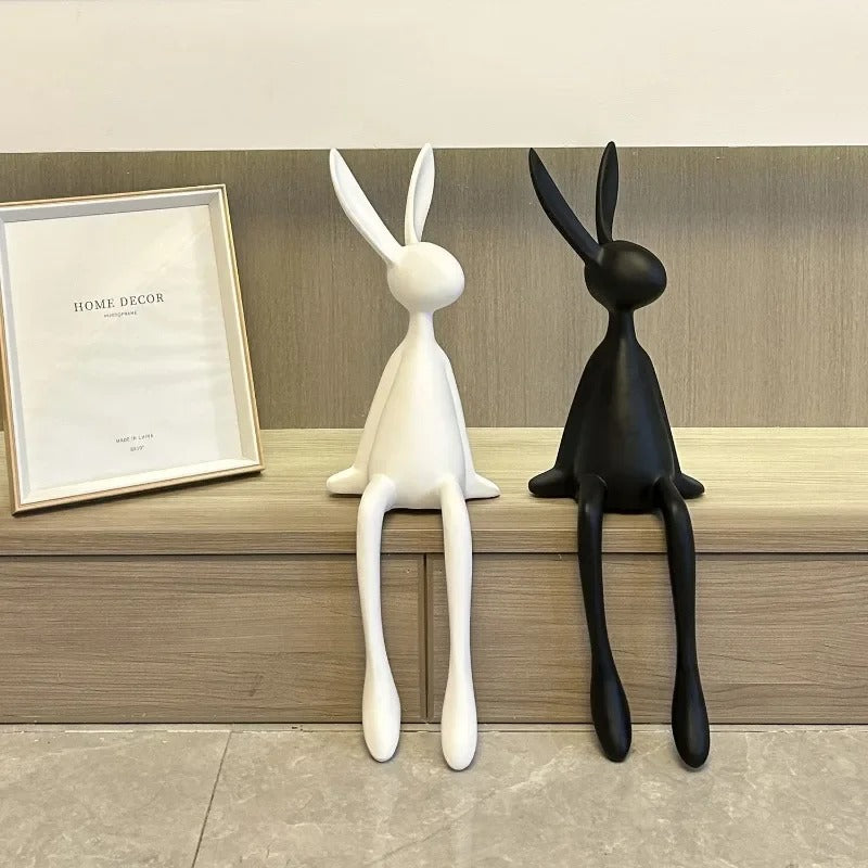 Sitting Bunny Table Ornament – Decorative Rabbit Figurine for Home Décor - Set of 3