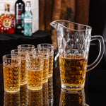 Delisoga Textured Glass Water Set | Premium Serving Drinking Set 7-Pcs - Home Hatch