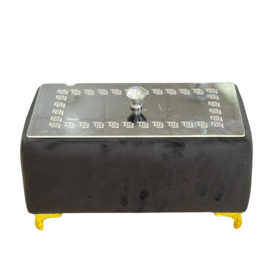 Rectangular Turkish Style Velvet Naan Roti Bread Box Container