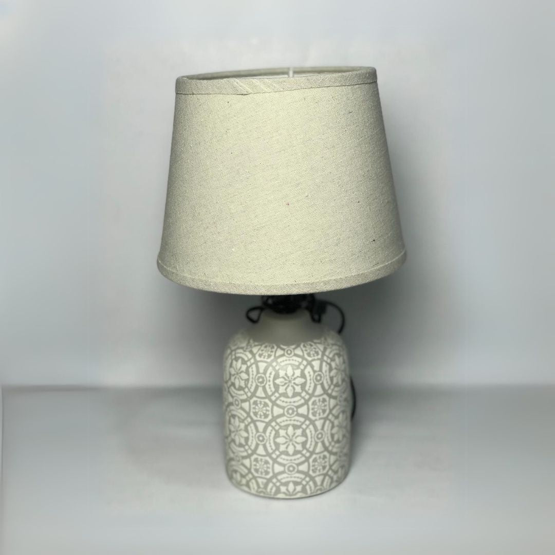 Abstract Pattern Ceramic Lamp With Shade