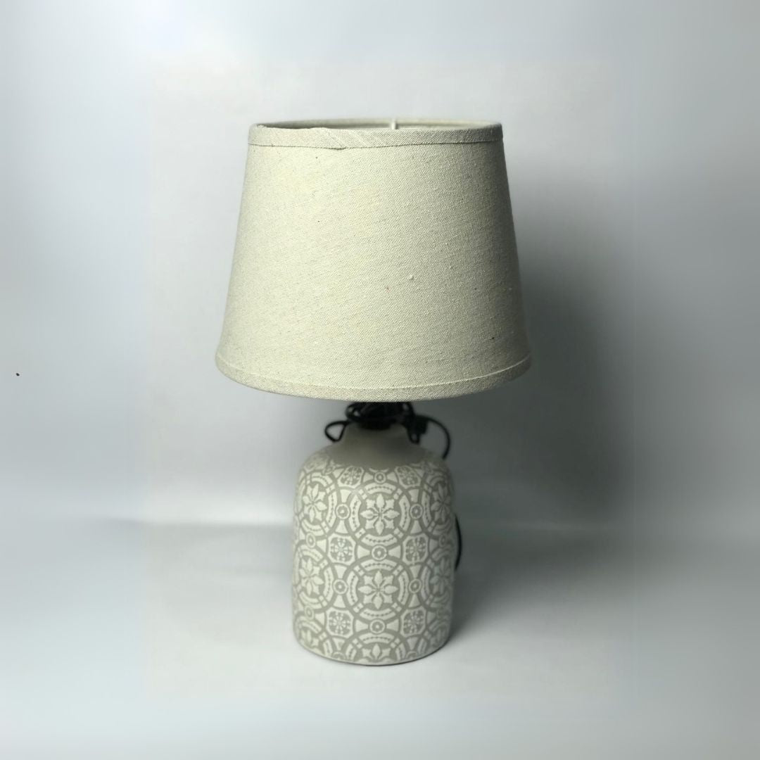 Abstract Pattern Ceramic Lamp With Shade
