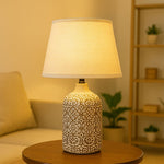 Abstract Pattern Ceramic Lamp With Shade