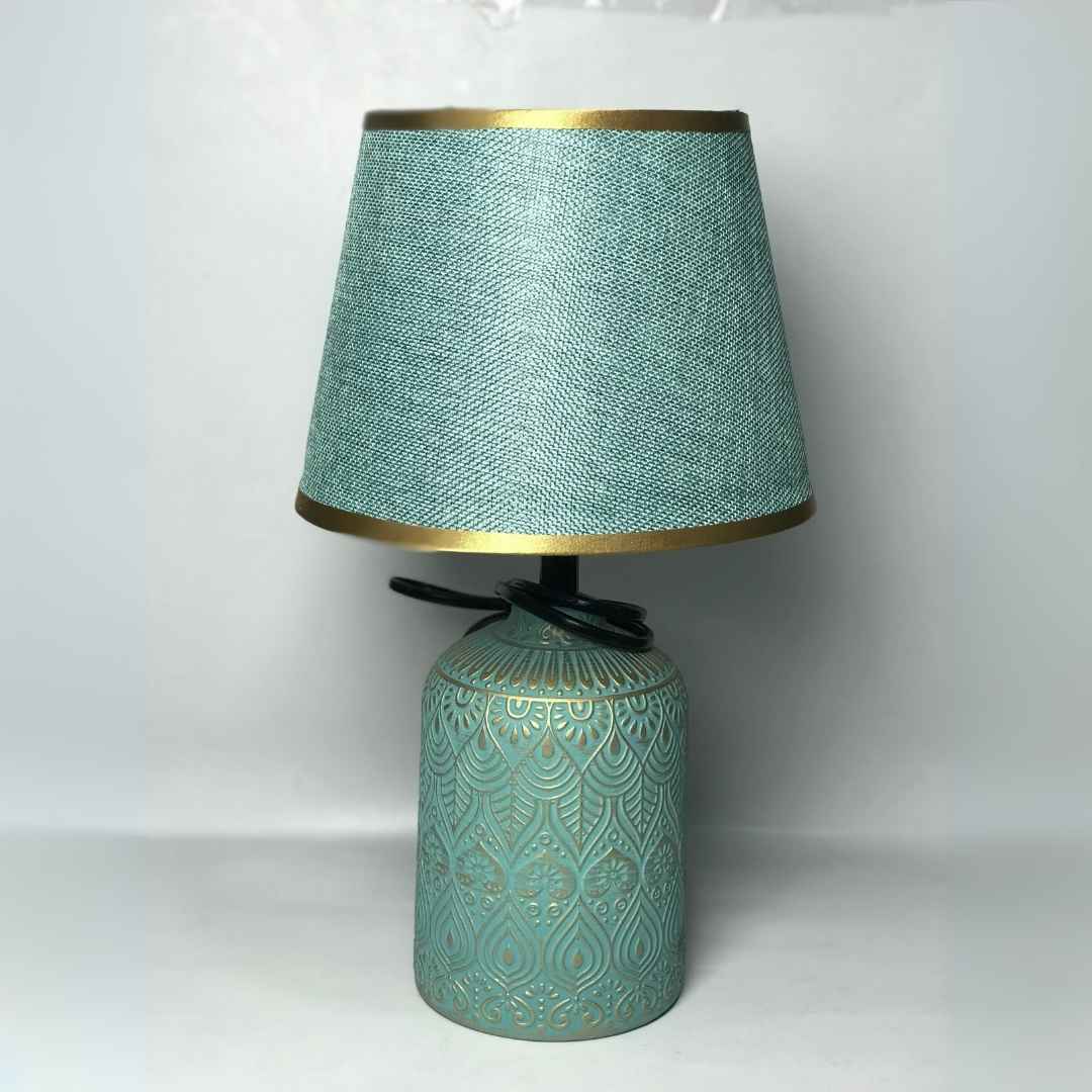 Abstract Pattern Ceramic Lamp With Shade