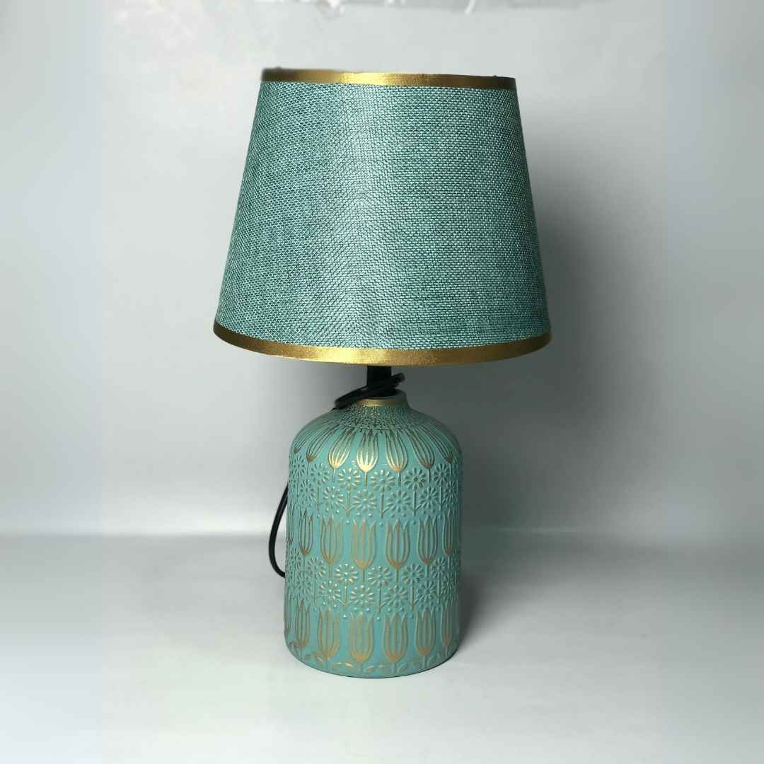 Abstract Pattern Ceramic Lamp With Shade
