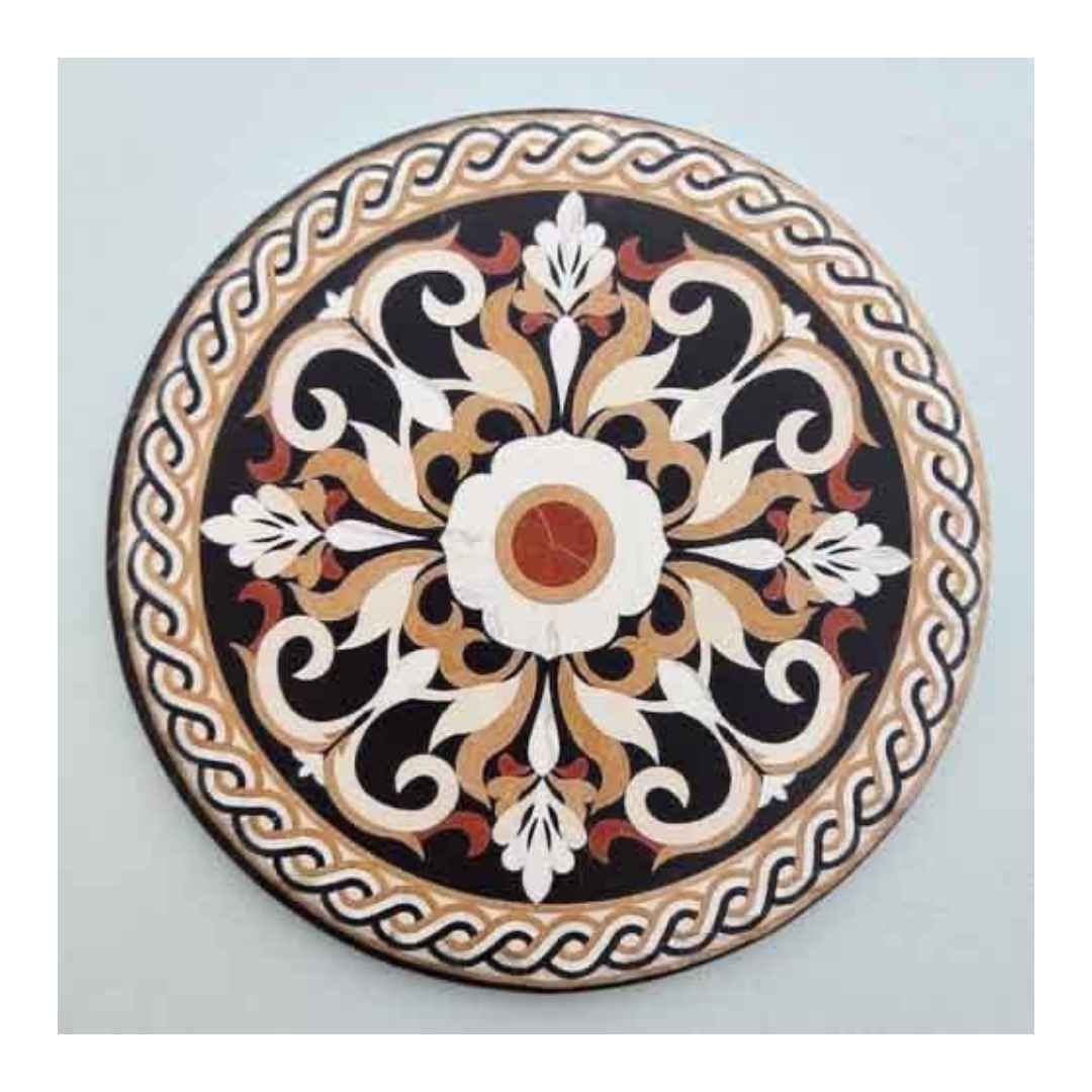 Luxury Printed Marble Trivet | Heat Resistant Round Ceramic Serving Pad