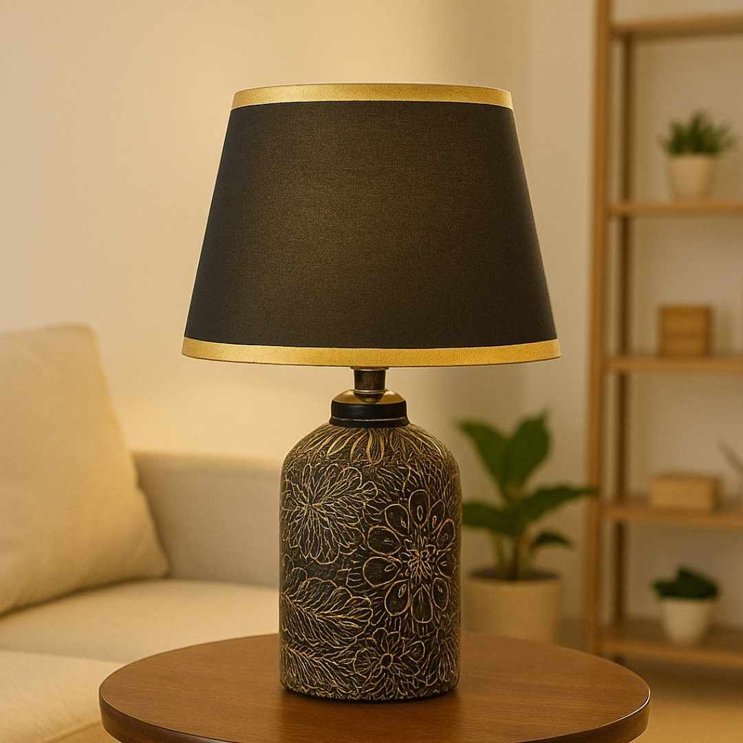 Abstract Pattern Ceramic Lamp With Shade