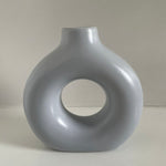 Contemporary Donut Ceramic Vase | Modern Decorative Flower Vase