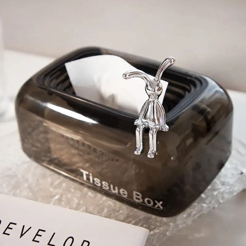 Self Sinking Rectangular Tissue Box Cover with bunny |Tissue Dispenser | Office |Home Accessories