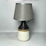 Two Toned Jute Strapped Ceramic Lamp With Shade