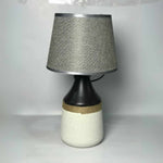 Two Toned Jute Strapped Ceramic Lamp With Shade