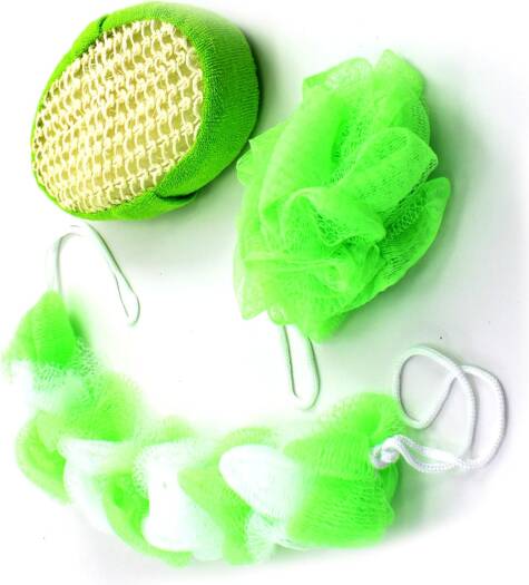 3pcs Shower Sponge Scrubbing Set | Shower Loofah