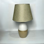 Two Toned Jute Strapped Ceramic Lamp With Shade