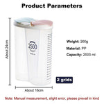 2-Compartment Airtight Food Storage Container – 2500 ml