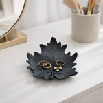 Luxury Leaf Shape Ceramic Trinket Tray – Decorative Ring & Earrings Holder Dish
