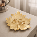 Luxury Leaf Shape Ceramic Trinket Tray – Decorative Ring & Earrings Holder Dish