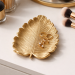 Luxury Leaf Shape Ceramic Trinket Tray – Decorative Ring & Earrings Holder Dish