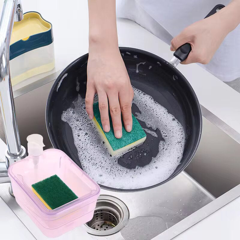 Soap Dishwash Dispenser With Free Sponge Inside