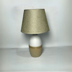 Two Toned Jute Strapped Ceramic Lamp With Shade