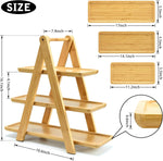 3-Tier Bamboo Serving Tray Stand – Multi-Purpose Dessert & Snack Display