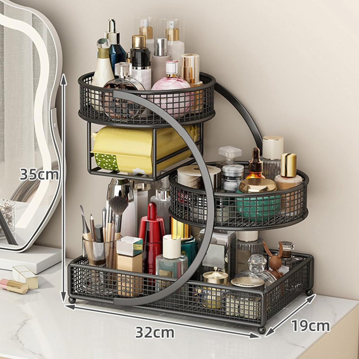 3-Tier Metal Storage Organizer Rack Pakistan – Durable Multi-Purpose Metal Shelf for Kitchen, Bathroom & Office