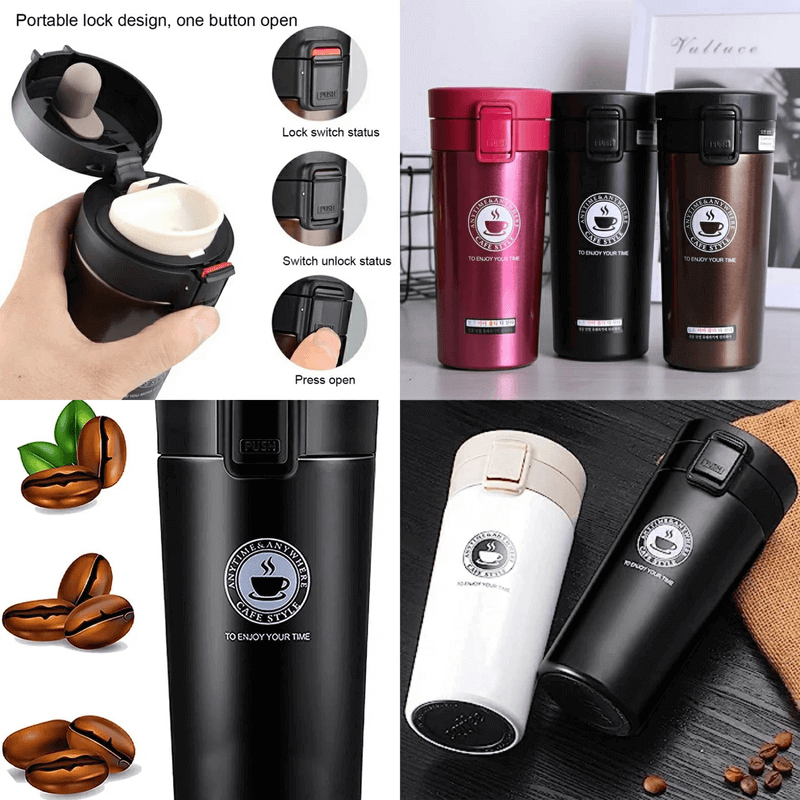 300ml Vacuum Insulated Stainless Steel Tea & Coffee Mug – Leakproof Travel Mug