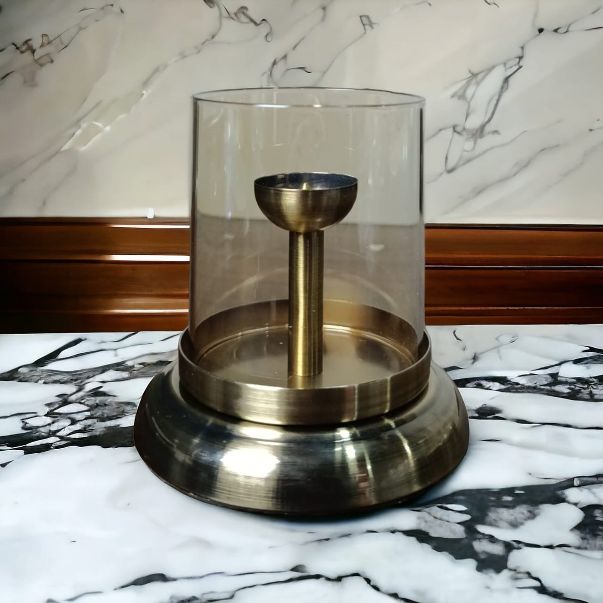 Noric Iron Art Glass Candle Holder Stand | Home Décor