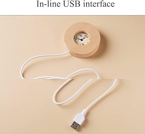 3D Galaxy Crystal Ball Night Light With Wooden Base - Large