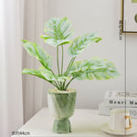 Elegant Marble Pattern Ceramic Flower Pot With Plant - Home Hatch