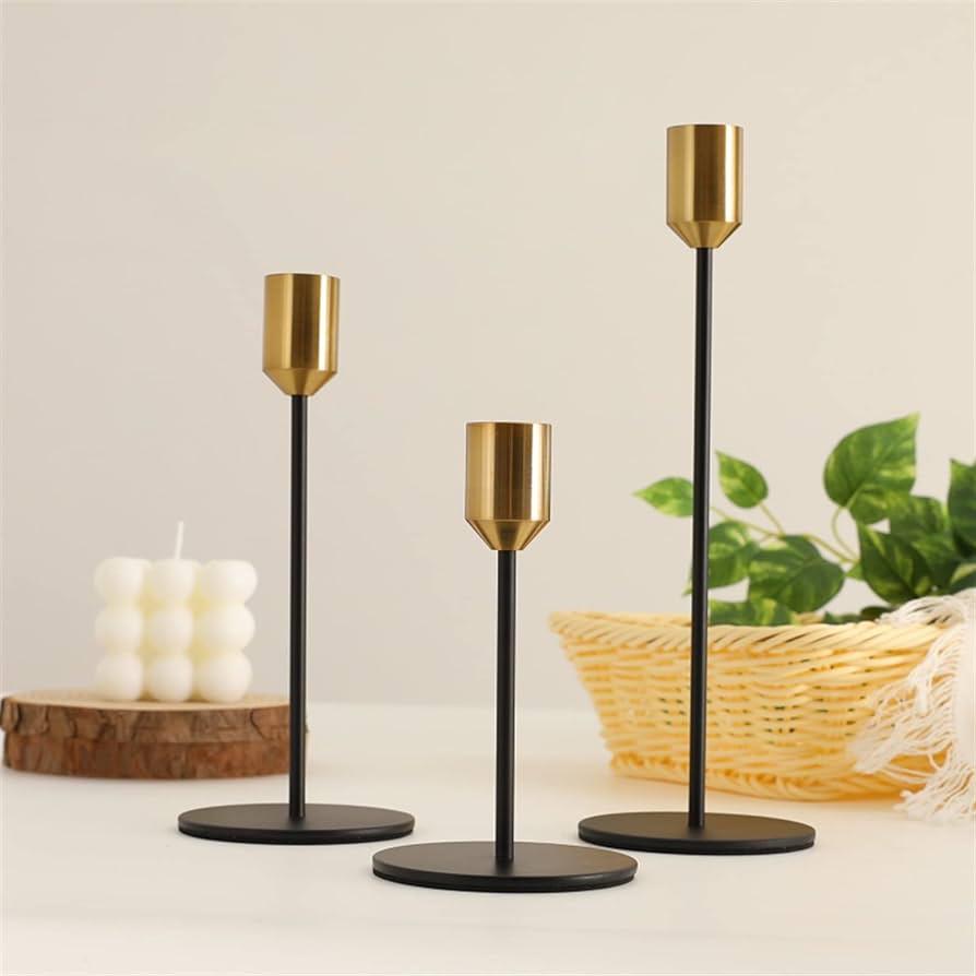  3pcs Metal Taper Candlesticks | Home Décor - Homehatchpk