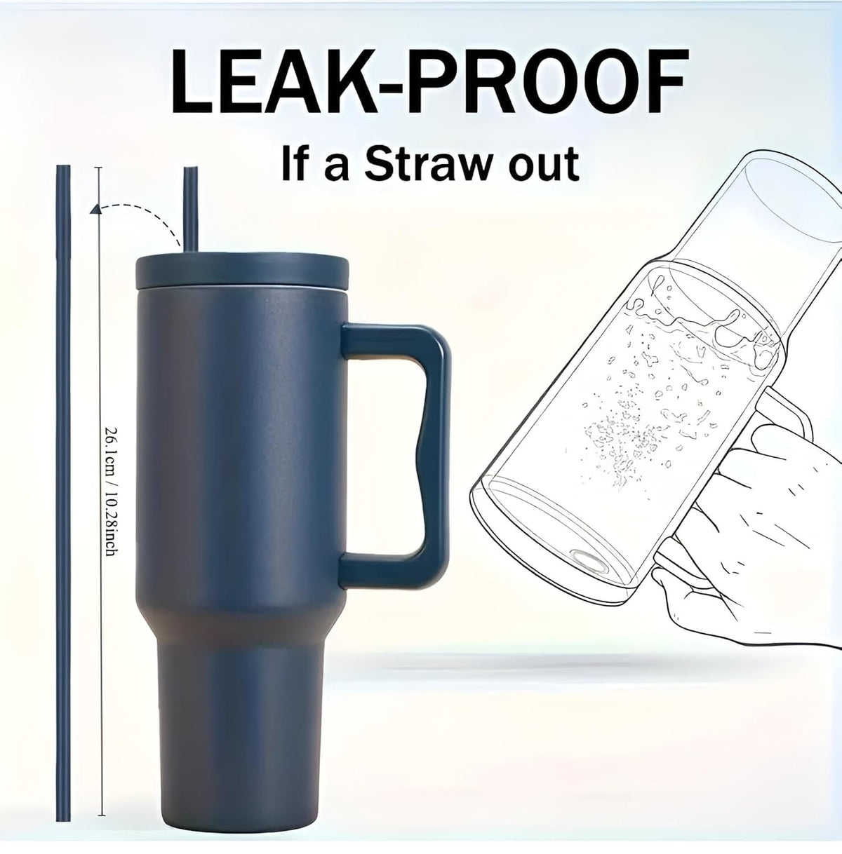 40oz Spill Proof Tumbler with Handle & Straw Pakistan – 1200ml Insulated Stainless Steel Travel Mug for Hot & Cold Drinks