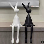Sitting Bunny Table Ornament – Decorative Rabbit Figurine for Home Décor - Set of 3