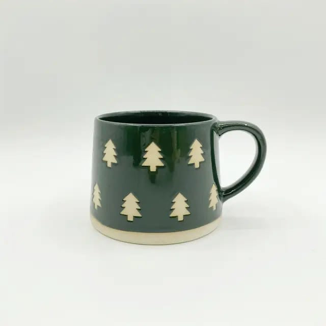 Embossed Ceramic Coffee Mug