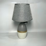Two Toned Jute Strapped Ceramic Lamp With Shade