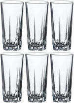Delisoga Long Transparent Drinking Glass - Set of 6