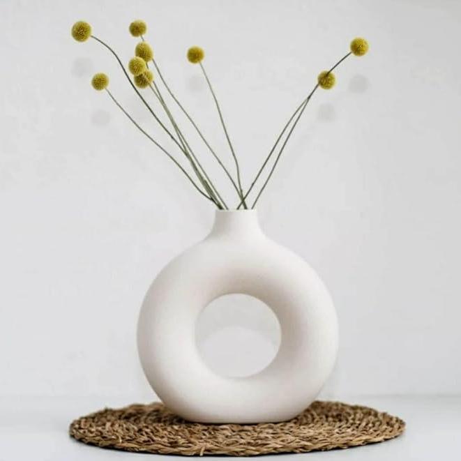 contemporary donut ceramic vase modern decorative home décor accent Home Hatch Pakistandonut ceramic vase Pakistanmodern home decor vaseaesthetic vase Pakistanceramic decorative vaseminimalist vase decorHome Hatch vasescandinavian home decor Pakistandried flower vaseunique shape vasemodern table decor
