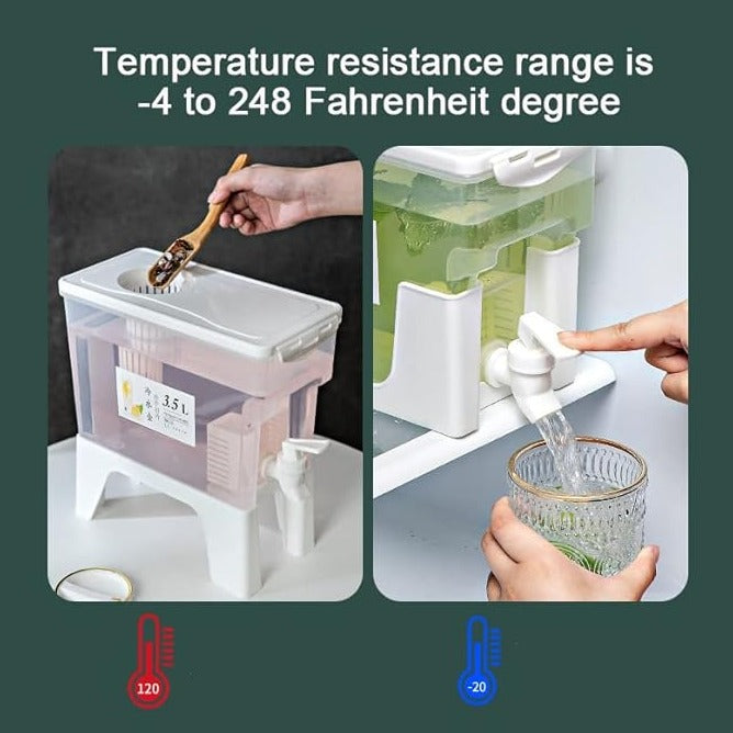 3.5L Fridge Beverage Dispenser With Stand And Spigot | Kitchen Accessories