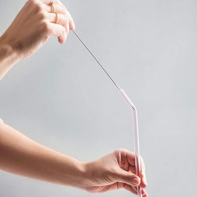 Multicolor Glass Drinking Straws with Cleaning Brush