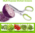 5 Layers Kitchen Scissor – Multi-Blade Herb & Vegetable Cutting Shears with Cleaning Comb | Stainless Steel Kitchen Herb Cutter