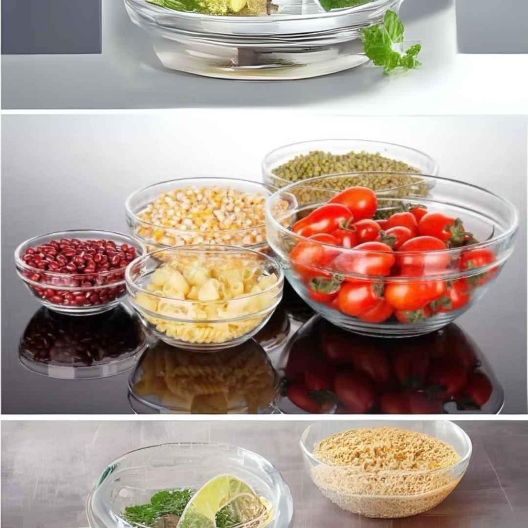 Delisoga Round Glass Storage Bowls 5pcs