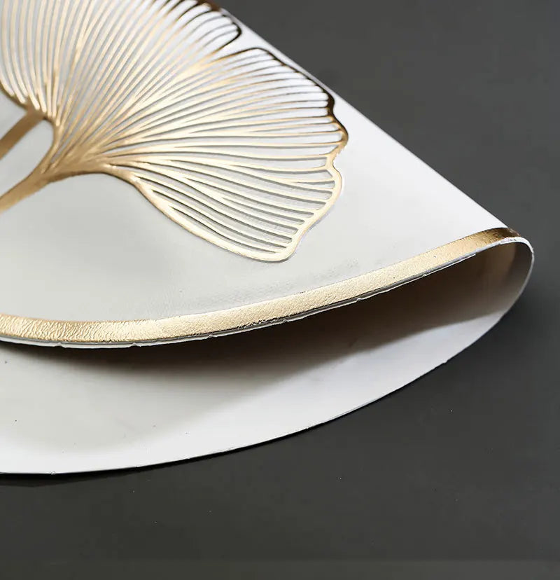 Round Gold Ginkgo Leaf Table Mats