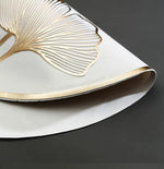 Round Gold Ginkgo Leaf Table Mats