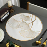 Round Gold Ginkgo Leaf Table Mats