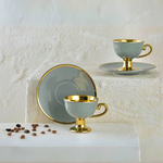 Luxury Gold Detailed Turkish kehwa Porcelain Set - 12pcs
