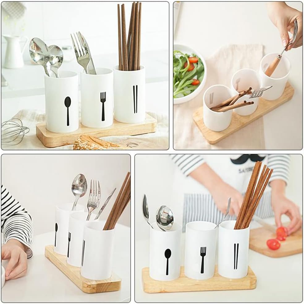 3pcs Cutlery Holder With Drain and Tray
