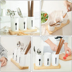 3pcs Cutlery Holder With Drain and Tray