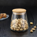 Bamboo Lid Airtight Glass Storage Containers/Jars- Curved - Home Hatch