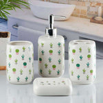 Cactus Bath Set White - 4pcs - Home Hatch