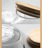 Bamboo Lid Airtight Glass Storage Containers/Jars- Curved - Home Hatch