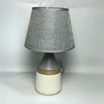 Two Toned Jute Strapped Ceramic Lamp With Shade