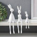 Sitting Bunny Table Ornament – Decorative Rabbit Figurine for Home Décor - Set of 3